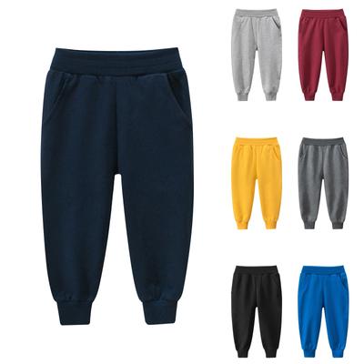 Winter Boys And Girls  Solid Color Sports Pants Long Pants