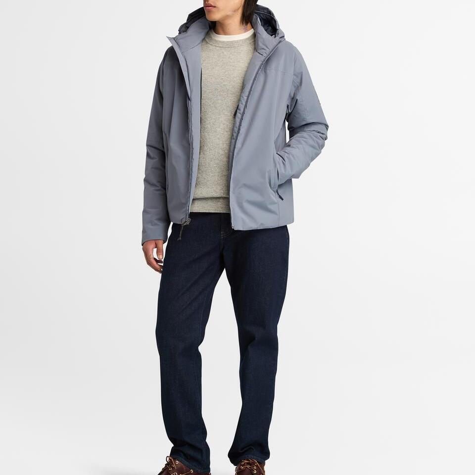 Timberland Solid Color Comfortable Hooded Zip-Up Long Sleeve Jacket Men Jackets Bright-Steel-Blue A44BF-073