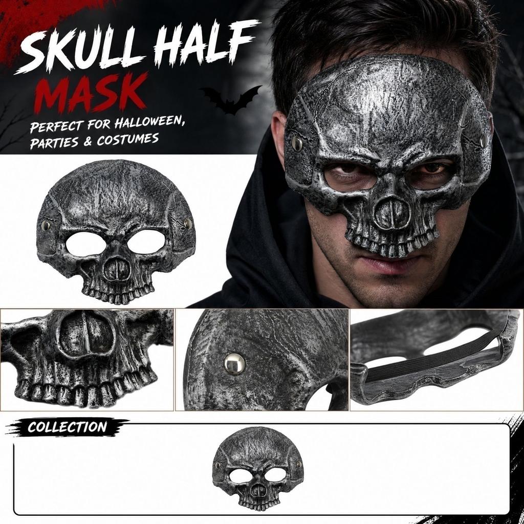 Half Face Easter Halloween Party Costume Prop