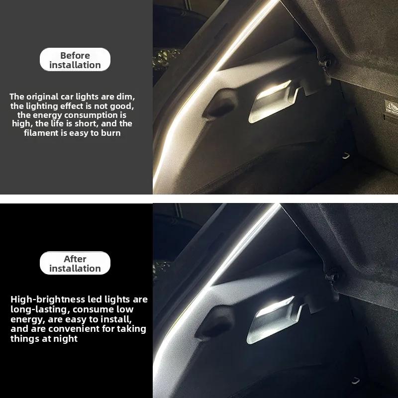 For Volkswagen ID.3 Trunk Reading Light Modification Replaces LED Double-tip White Light Rear Trunk Lighting Bulb Accessories