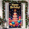 Black Gold Happy Birthday Door Banner Pink Blue Purple Shining Balloons Kid Adult Party Decoration Backdrop Photo Shoot Supplies