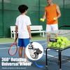 Tennis Ball Pickup Storage Cart W/ Wheel Foldable Tennis Cart Holds 350 Balls Wheeled Tennis Ball Hopper Basket Carrier Gatherer
