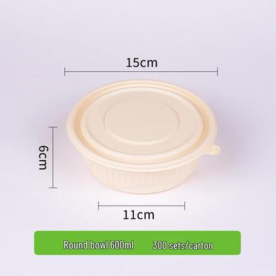 Corn Starch Round Disposable Food Container with Lid