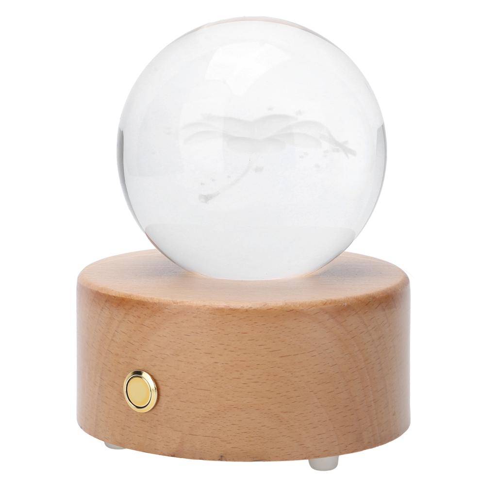 LED Crystal Ball Music Box for Bluetooth Birthday Festivals Gifts Desktop Ornament