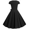 Women's Fashion Casual Slim Fit Solid Colour  Vintage Dress With Belt With Large Hem
