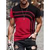 Fashion Men's T-Shirt Geometric Stripe Printed Short Sleeve T-Shirt Trendy O Neck Top Summer Men's Street Casual Sport Clothing