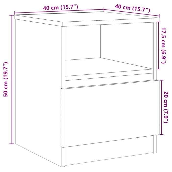 VidaXL Bedside Table 2 Pcs Old Wood 40x40x50 Cm Engineered Wood, Bedside Furniture, Side Table, Bed Cabinet, 856499