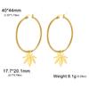 Teamer Trendige Große Creolen Stern Sonne Herz Blume Ahornblatt Edelstahl Ohrringe für Damen Mädchen Street Office Schmuck