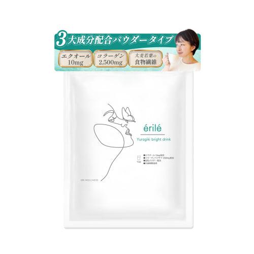 

erile | Erile [Порошковая добавка с экволом] 10 мг эквола x Патентованный коллаген 2500 мг Порошок листьев ячменя, 150 г x 1 контейнер, Произведено на сертифицированной по GMP фабрике