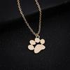Cat Dog Paw Print Animal Necklace Women Pendant Long Cute Delicate Necklace