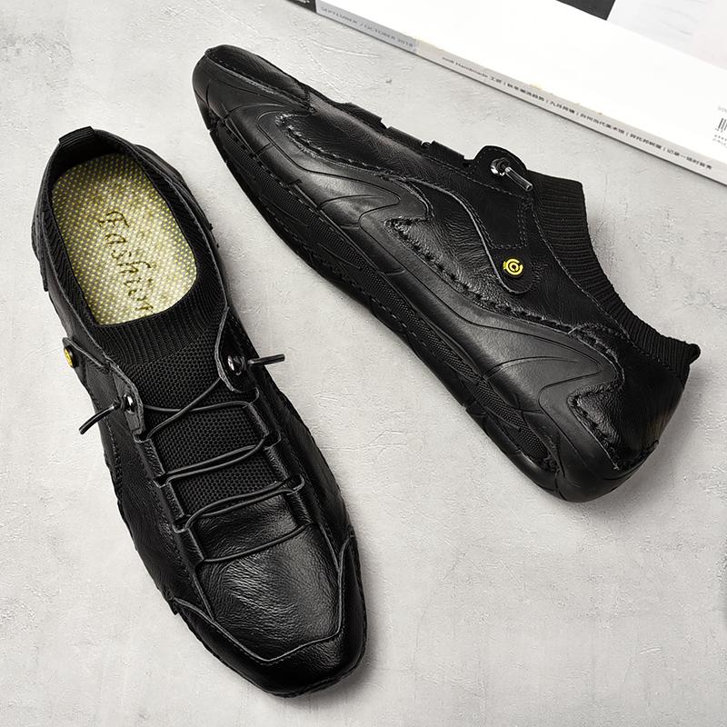 Pánské ležérní boty PU kůže tenisky outdoorové sportovní boty prodyšné boty na řízení designové mokasíny pro muže velká velikost 46