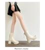 Fashion High-heeled Ankle Boots for Women 2025 New Autumn and Winter, Round-toed, Thick-heeled Versatile Fashion Boots for Outerwear