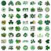 56 Green Four-Leaf Clover Waterproof Stickers for Luggage, Phone Cases, and Suitcases