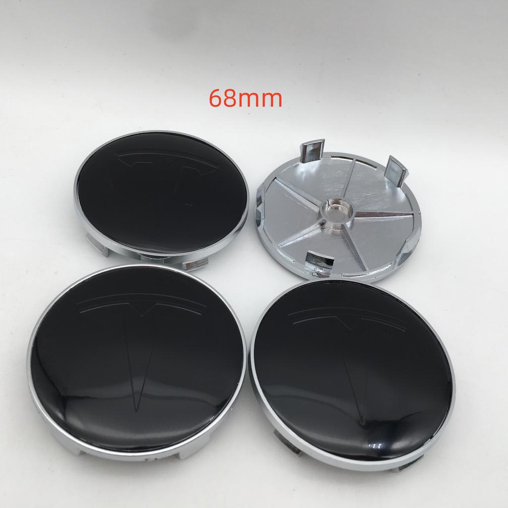 ALY1 4pcs 56mm 60mm 68mm For Tesla Model 3 Model Y Model S X Car Emblem Wheel Hub Center Cap Badge Covers Decals Styling Accessories