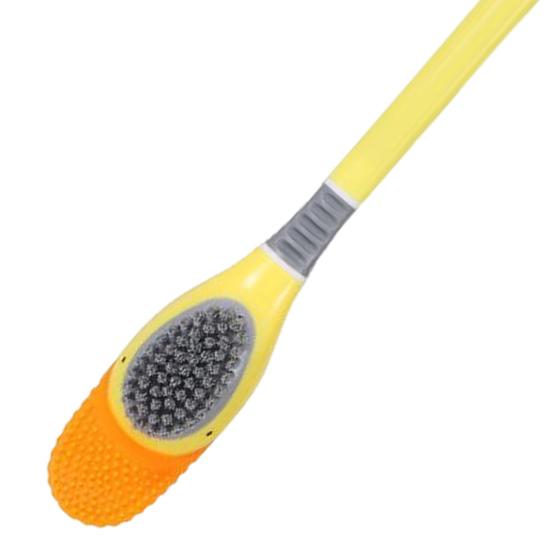 Toilet Brush 360-Degree All-Purpose Silicone Brush with Holder Cartoon Duck Shape Wall Hanging Type Household Toilet Scrubber