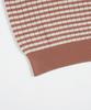 BIRBANTE Summer Washable Striped Collar Knit - Brick/Beige