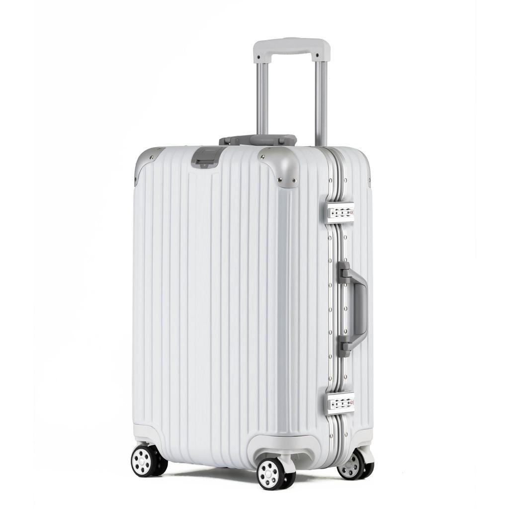20" Women's Lightweight Aluminum Frame Carry-on Suitcase with Scratch-resistant Finish and Universal Wheels