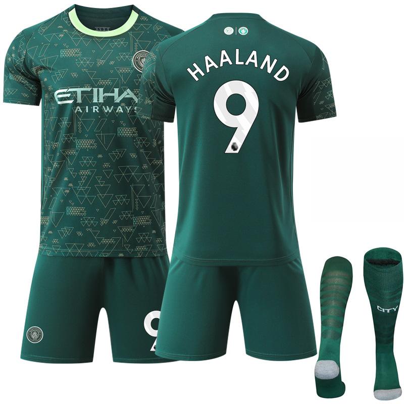 2025-26 Grüner Anzug 47 Foden Doku Fußballtrikot Nr. 9 Haaland Manchester City Drei Auswärts Grasgrün Trikot