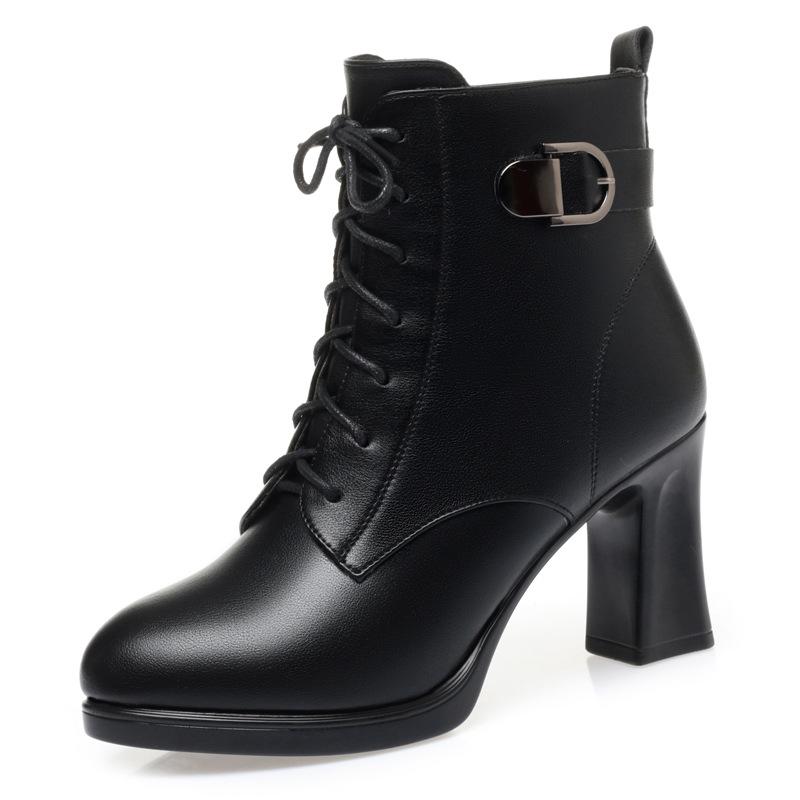 Fashion Shoes Woman Platform Boots Autumn Winter Plush Warm Ankle Boots For Women Top Quality High Heels Shoes Big Size 34-41