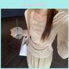 Polyester Dot Pattern Off Shoulder Tiefront T Shirt For Women Fall