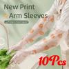 10PCS Print Disposable Gloves Extra Long Extended Housework Gloves  for Restaurant