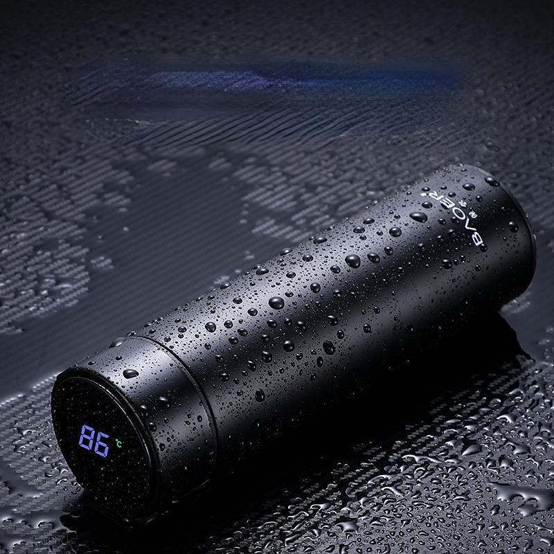 Large Capacity Intelligence Thermos Cup 500ml Vacuum Flasks Portable Stainless Steel Thermos Cup Water Bottle Travel Tea Mug Office Thermos Cup