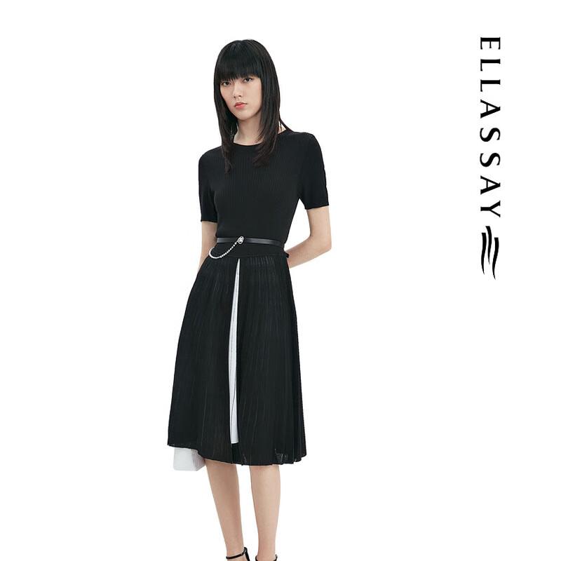 

ELLASSAY Women s Slimming High-Waist Pleated Knit Midi Dress M