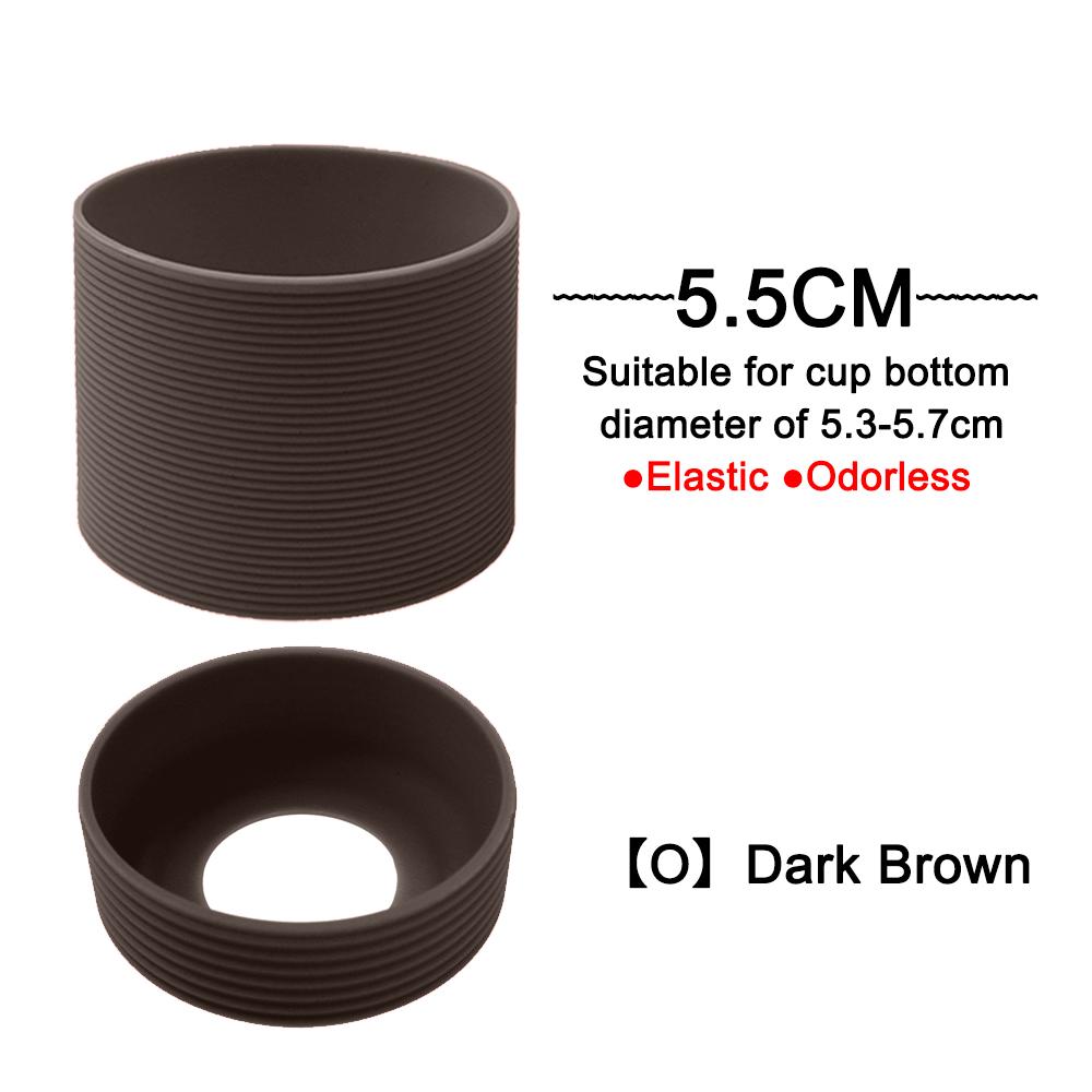 2Pc/Set 5.5cm 15 Colour Threaded Soft Silicone Cup Sleeve Bottom Heat Insulated Resistant Ring Sheath Anti Slip Good Toughness