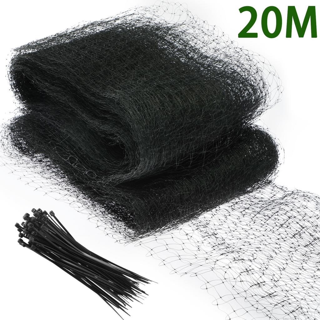 20M Ağır Hizmet Tipi Kuş Ağı Bahçe Çiti ve Mahsuller İçin Tekrar Kullanılabilir Kuş Önleyici Ağ Koruyucu Çit Örgüsü Kuş Önleyici