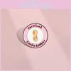 Adorable Pink Cartoon Geometric Letter Certified Brooch With Creative Peanut Pattern Charm