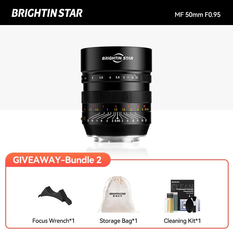 

Brightin Star 50mm F0.95 Full Frame Mirrorless Camera Portrait Lens For Canon Sony M4/3 Nikon A7IV A7III FX30 FX3 Z6II Z7II Sony E-mount（FE）