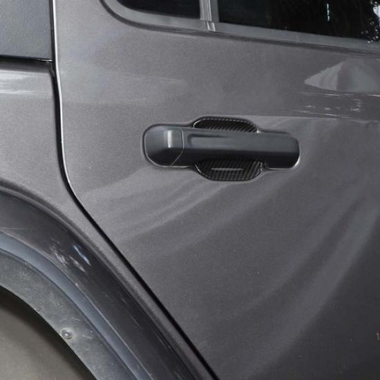 4pcs Carbon Fiber Door Handle Bowl Cover Trims For Jeep Wrangler JL JT 2018-2025