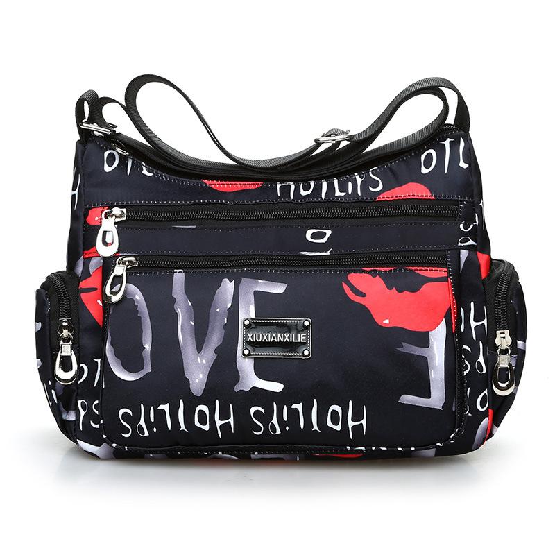 

Сумка кроссбоди с цветочным принтом, модная нейлоновая сумка на плечо, женская многослойная сумка-мессенджер для путешествий