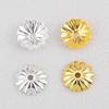 10/15/20/50/100pcs 18K Gold Plated Wave Flower Bead Caps Bracelet Necklace Crafts Round Bead Cap DIY Jewelry Making Accessories