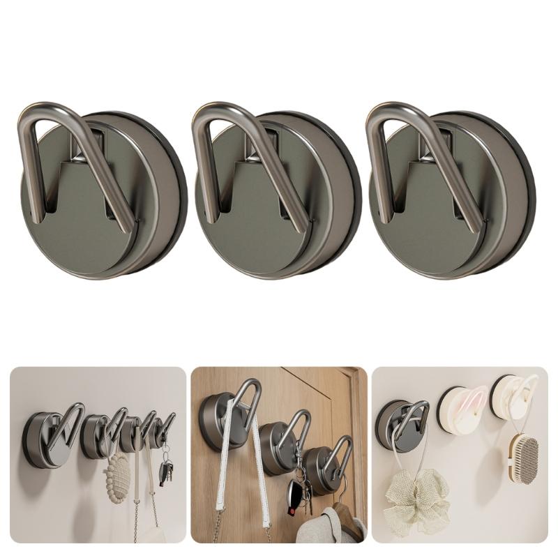 3Pieces Suction Cup Clip Portable Accessory for Secure Hanging in Bathrooms and Kitchens Clear Designs Hook Holders