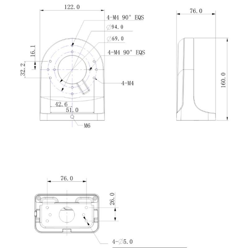 Durability Weatherproof Camera Wall Mount Bracket High Strength Aluminum Alloy for Outdoor Use Rusts&Corrosion Resistant