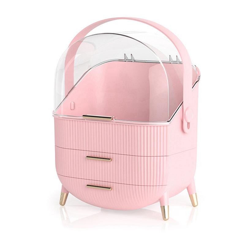 

M-Modern-Waterproof Makeup Storage Organizer With Lid - Portable Skincare Cosmetics Box For Vanity, Ideal For Girl S