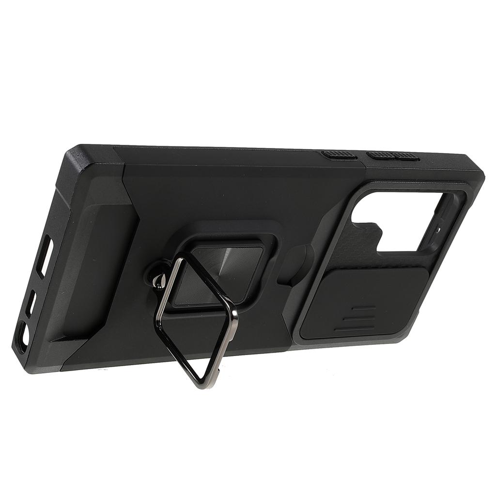 For Samsung Galaxy S24 Ultra Phone Case PC+TPU Kickstand Cover with Card Holder