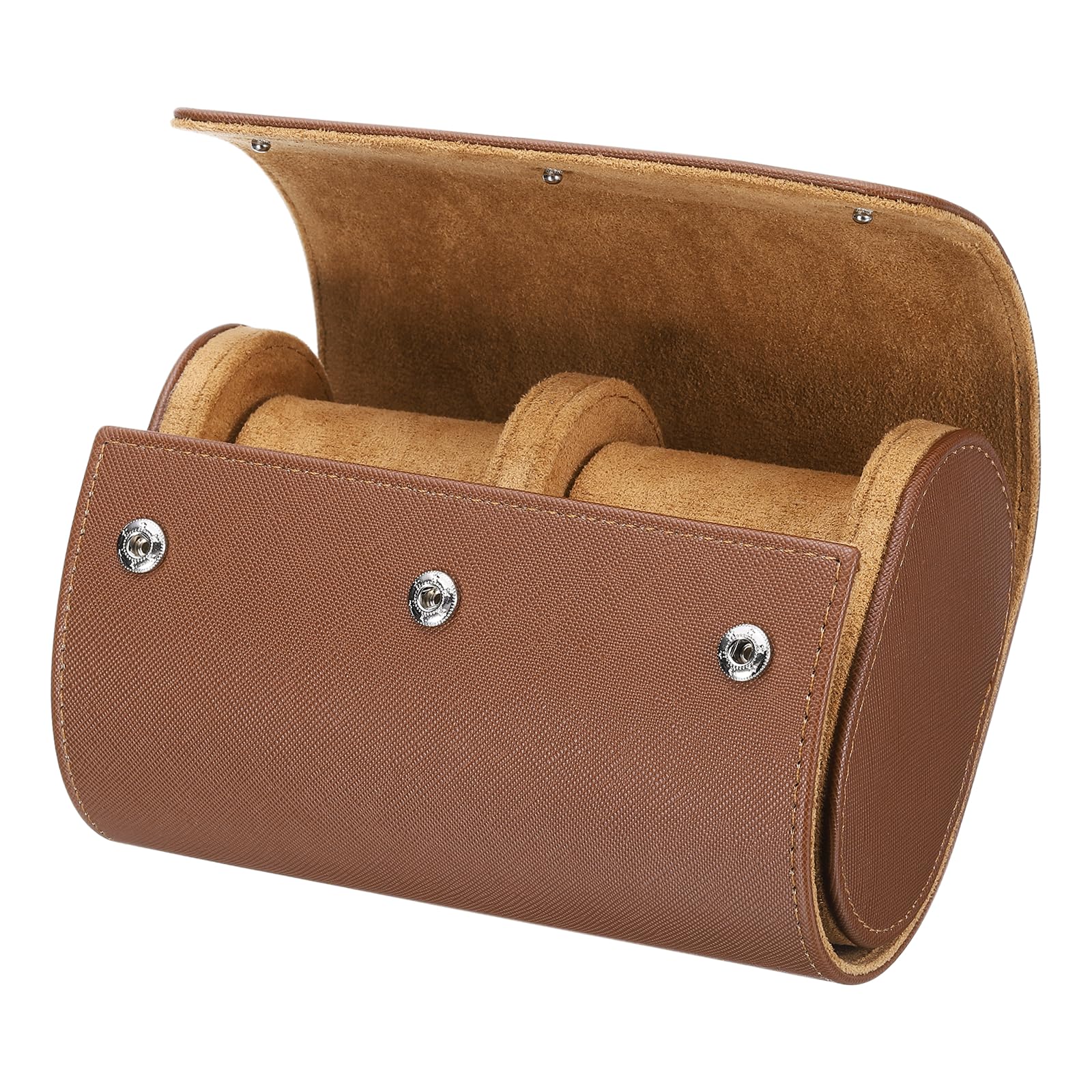 

uxcell Portable Leather Watch Case for Men and Women, 2-Slot Watch Roll Travel Case. Perfect Watch Storage Organizer for Travel, Display, and