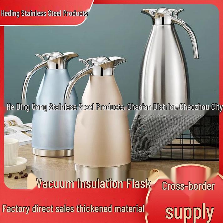 

European Style Stainless Steel Insulated Kettle - Double-Layer Thermos for Home, Office, or Hotel Use 1.5L (Keeps warm for ~2 hours)