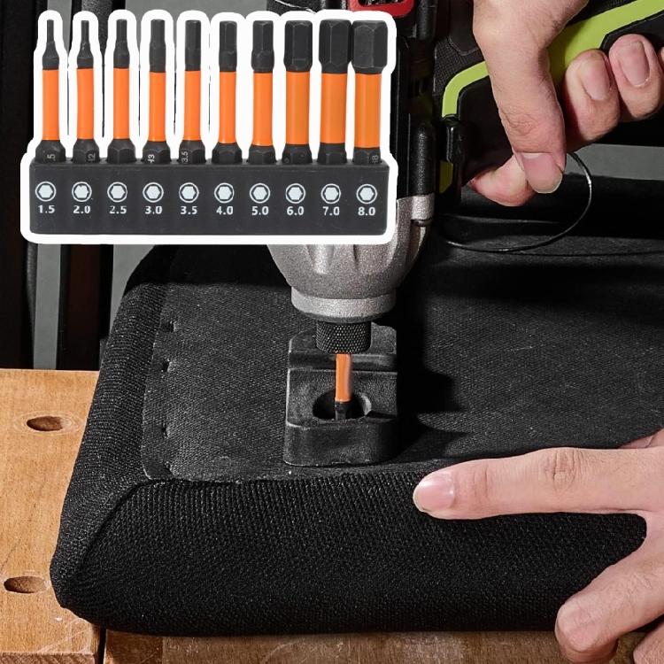 10Pcs H1.5-H8 Hex Allen Wrenches Drill Bit Set Allen Screwdriver Bit Hex Key Screwdriver Bit Set 1/4inch Maintenance Too