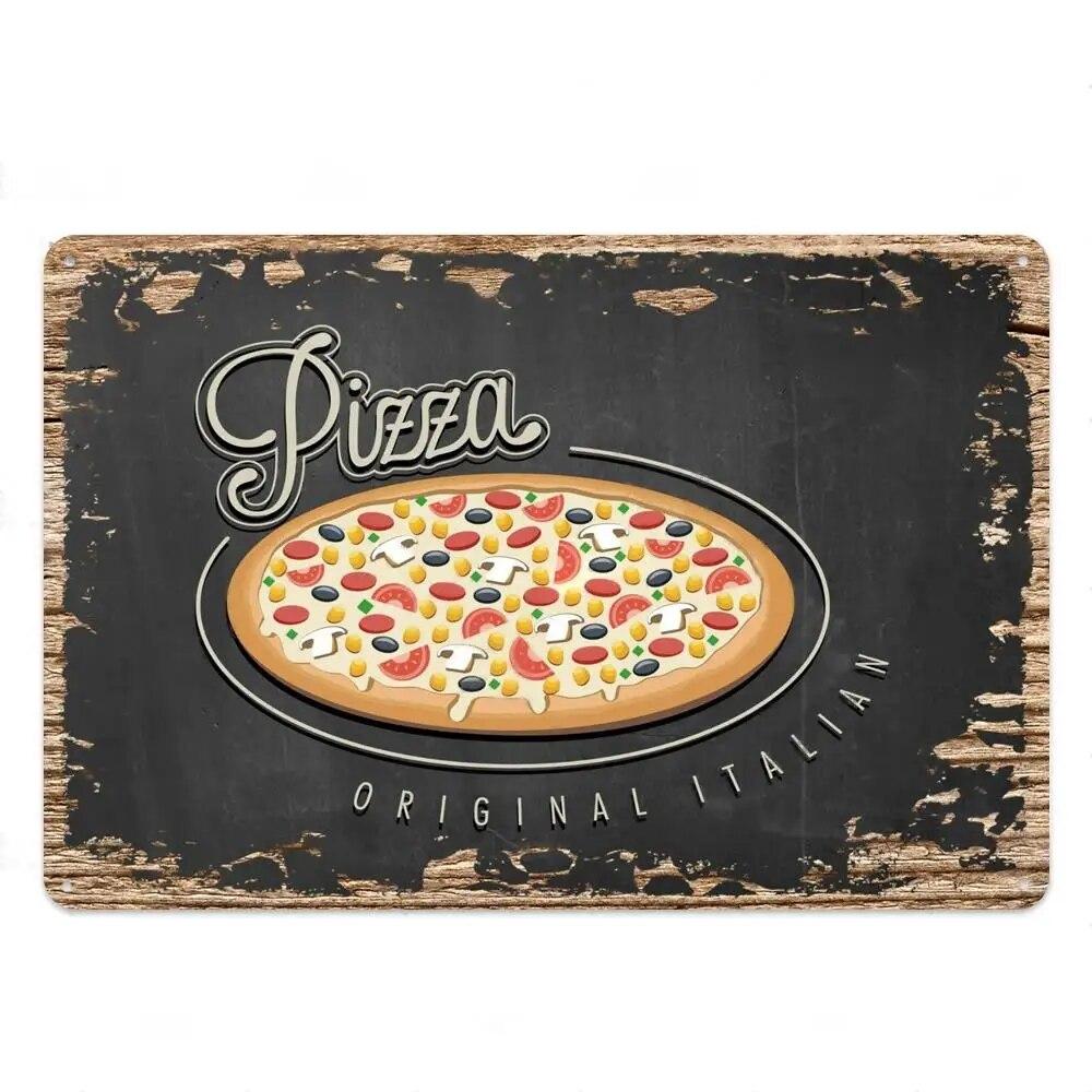 Köstliche Bäckerei Lebensmittel Metall Malerei Wand Kunst Metall Blechschilder Cafe Küche Decor Pizza Poster Vintage Plakette Wand Küche Decor