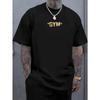 T-shirt da uomo alla moda estiva, scollo rotondo, con motivo classico per sollevamento pesi e bodybuilding, taglia europea, peso classico, per uscite all'aperto, top casual ampio a maniche corte
