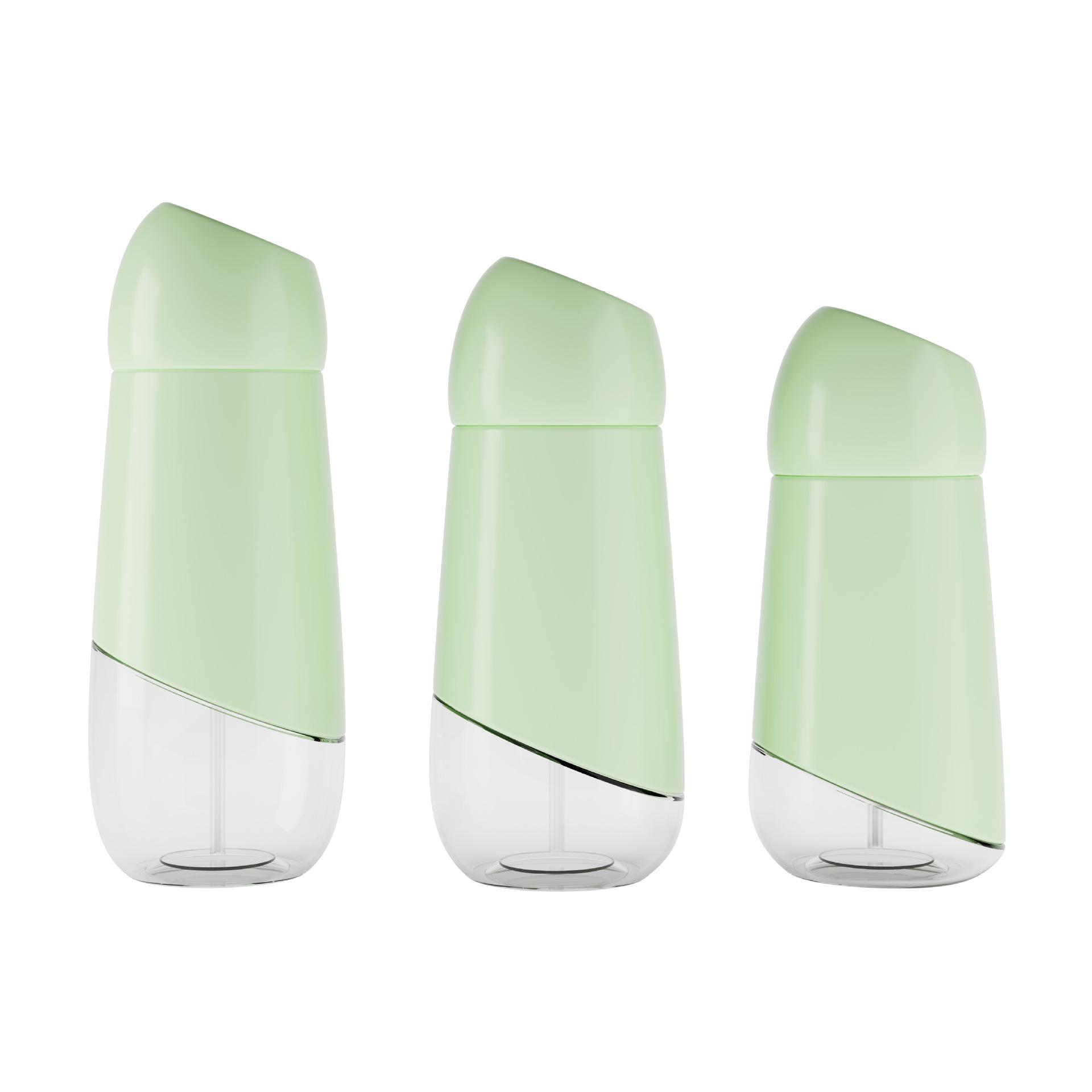 Available in 60ml, 80ml, and 120ml sizes, Transparent Round Portable Spray Bottle for Sunscreen, Hydrating Mist, or Makeup Refills. 60ml; Green Spray Bottle; PET