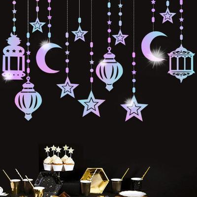 Mubarak Kareem Decor Moon Star Hanging Pendant Ornament Craft Muslim Islamic Party Decoration for Home Door