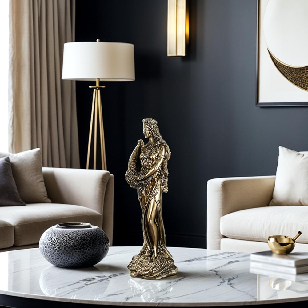 Vintage Resin Greek Goddess Of Wealth Home Decoration & Office Angel Crafts Lucky Desktop & Gifts Home Statue Cashier Decor P5D7