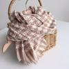 Black White Cherkered  Cashmere Imitation  Scarf Shawl For Women