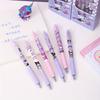 Sanrio 12pcs 0.5mm Kuromi Cute Elf of Hot Erasable Press Pen Cartoon Shape Neutral Pen ST Head Writing Smoothly Blue