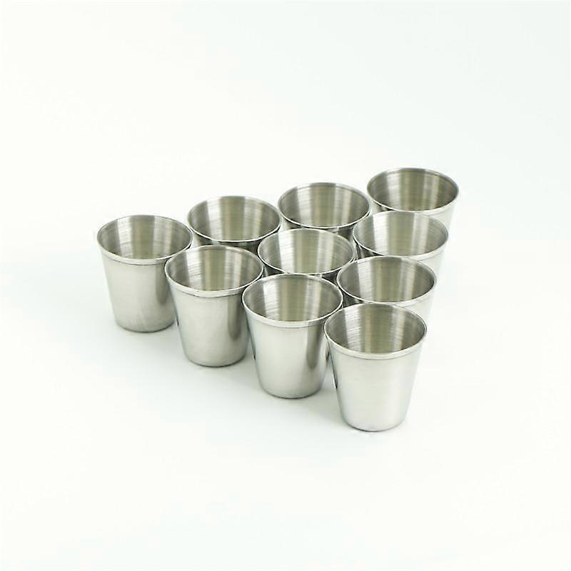 10Pcs 30Ml Portable Stainless Steel Wine Drinking Shot Glasses Barware Cup