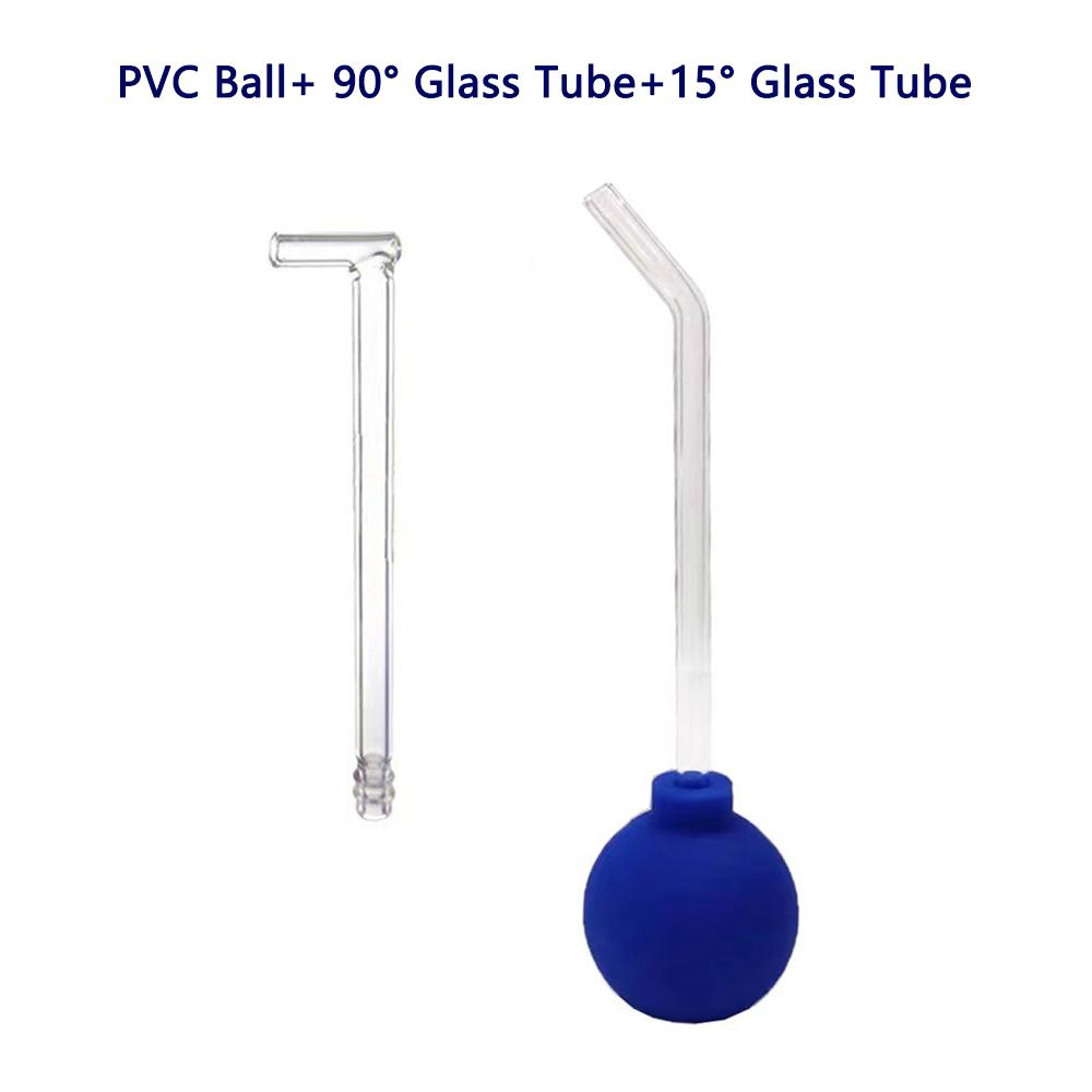 Tonsil Stone Cleaning Kit with 15°+90° Curved Glass Tube and Manual Suction Ball Easily Removes Stubborn Stones
